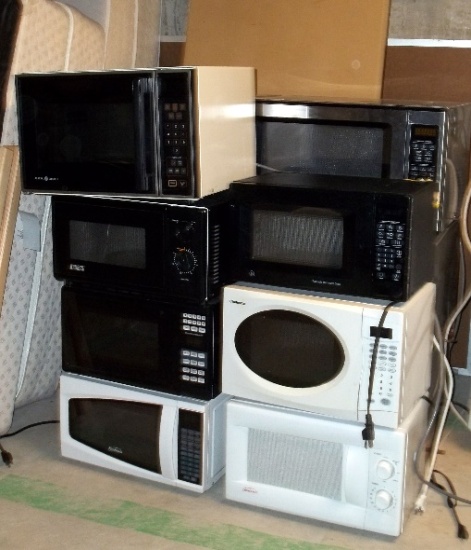 Abandoned microwaves waiting for a new home