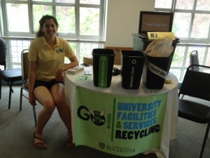 Leslie Wolf tabling at the Green Orientation event