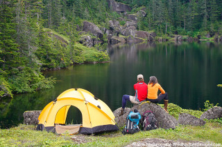 Camping on Culross Island, Prince William Sound, Chugach National Forest, Alaska. (MR)