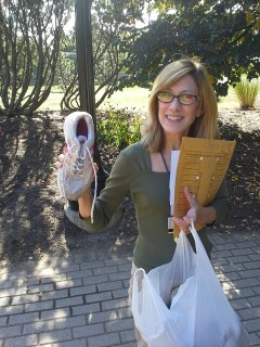 University of Rochester employee on her way to drop off sneakers!
