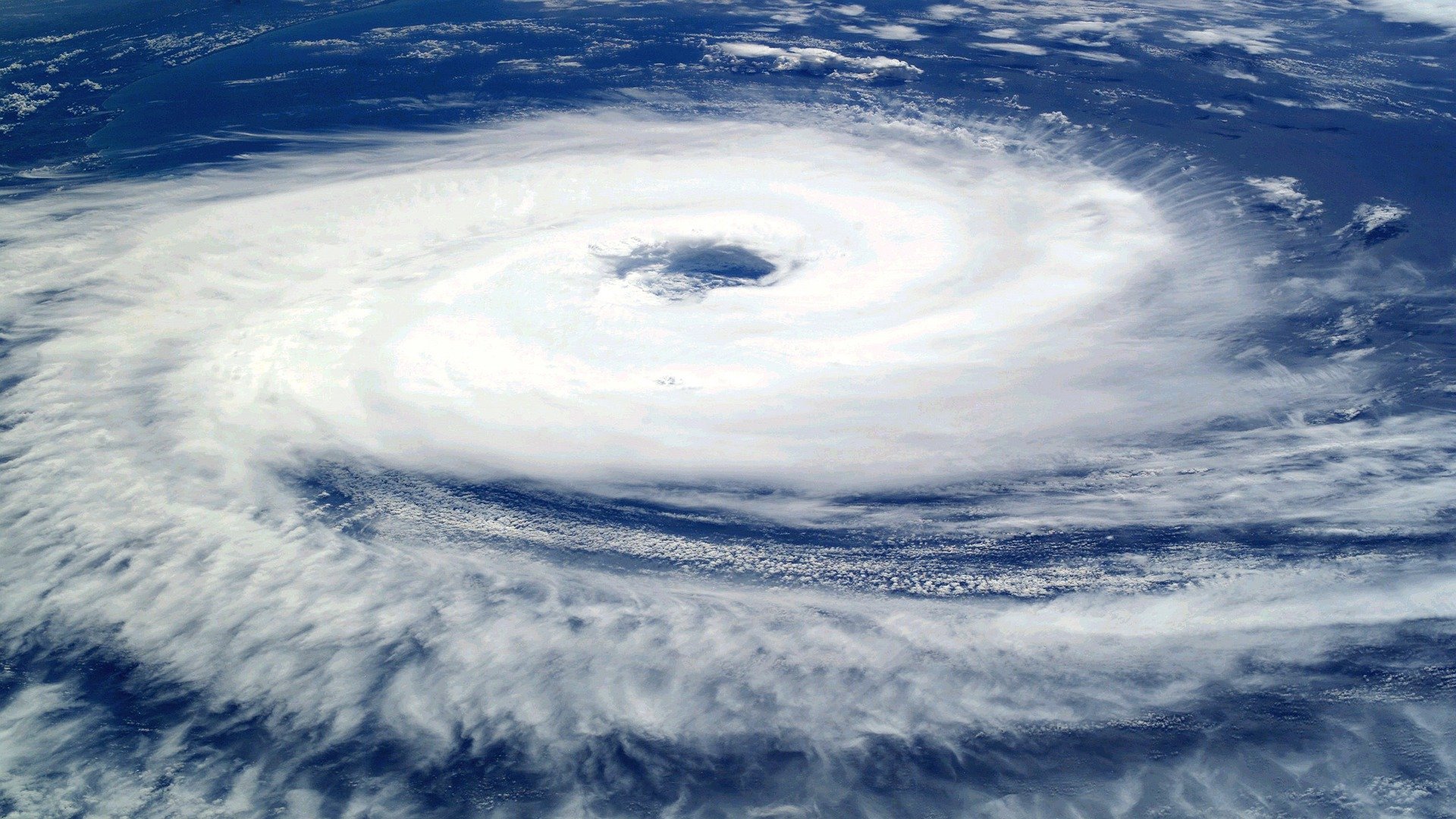 A view from space of a cyclone.